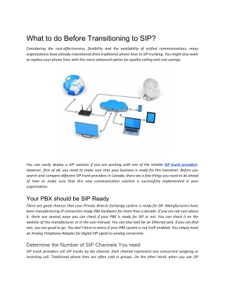 What to Do Before Transitioning to SIP?