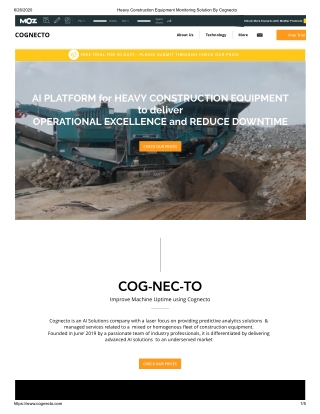 Heavy Construction Equipment Monitoring Solution By Cognecto