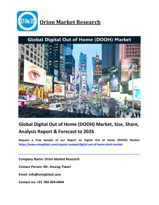 Global Digital Out of Home (DOOH) Market Size, Share & Forecast to 2020-2026