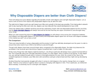 Why Disposable Diapers are better than Cloth Diapers!