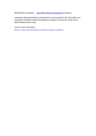 MLM Software Company - Best MLM Software Development Company