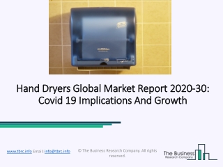 Global Hand Dryers Market Business Development Strategies By 2020 To 2030