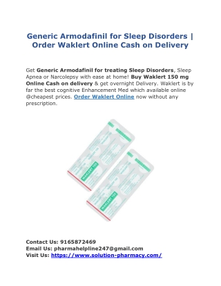 Generic Armodafinil for Sleep Disorders.pdf