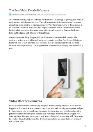 The Best video Doorbell Camera