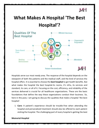 What Makes A Hospital 'The Best Hospital’?