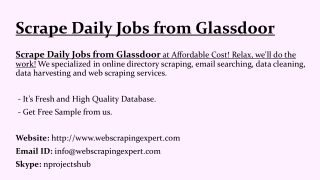 Scrape Daily Jobs from Glassdoor