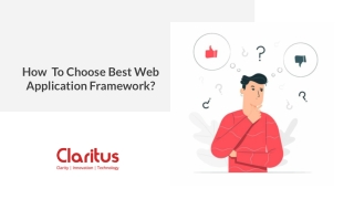 How To Choose Best Web Application Framework?