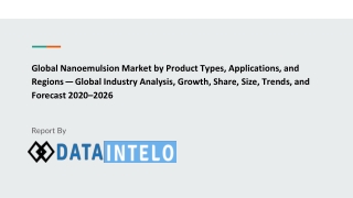 Nanoemulsion Market by Product Types, Applications, and Regions — Global Industry Analysis, Growth, Share, Size, Trends,