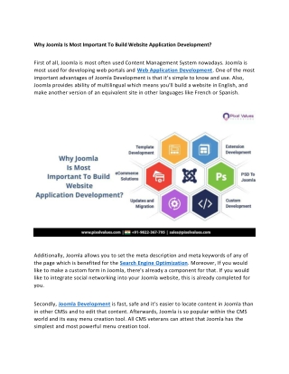 Why Joomla Is Most Important To Build Website Application Development?