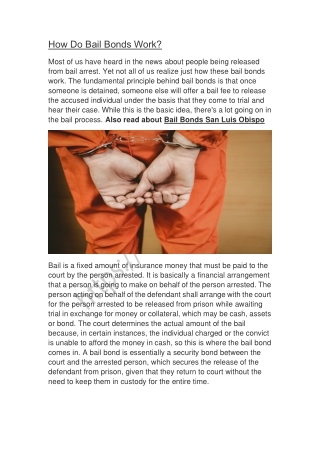 How Do Bail Bonds Work