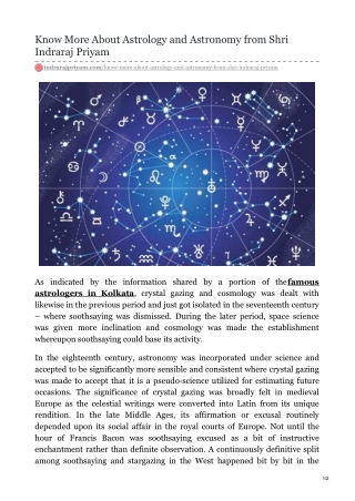 Know More About Astrology and Astronomy from Shri Indraraj Priyam