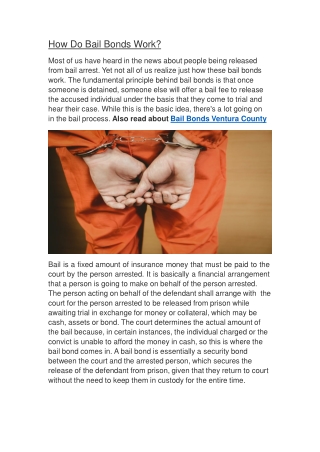 How Do Bail Bonds Work?