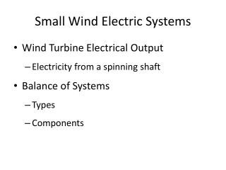 Small Wind Electric Systems