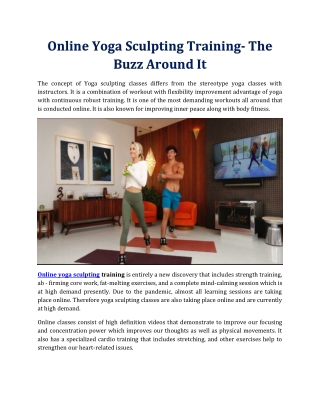 Online Yoga Sculpting Training- The Buzz Around It