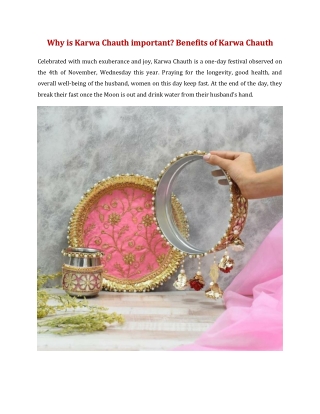 Why is Karwa Chauth important? Benefits of Karwa Chauth