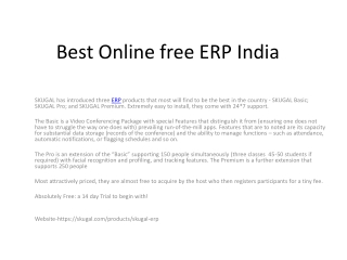 Best Online free ERP India