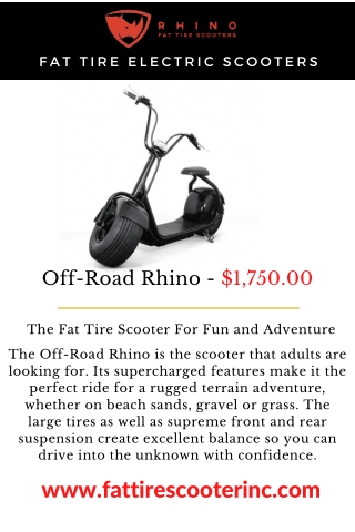 Off-Road Rhino - The Fat Tire Scooter For Fun and Adventure