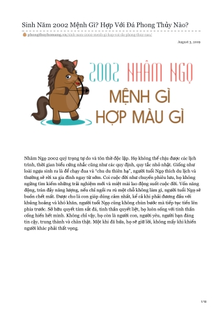Sinh Năm 2002 Mệnh Gì? Hợp Với Đá Phong Thủy Nào?