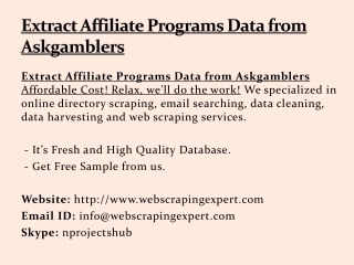 Extract Affiliate Programs Data from Askgamblers