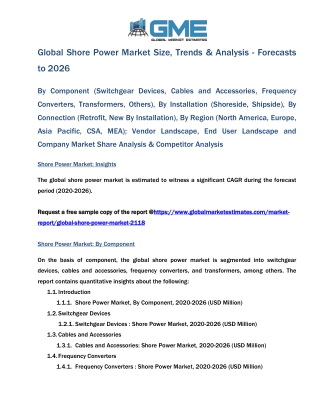 Global Shore Power Market Size, Trends & Analysis - Forecasts to 2026