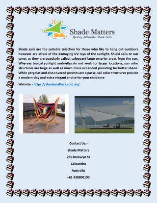 DIY Waterproof Shade Sails Online -|- ( Shadematters.com.au )