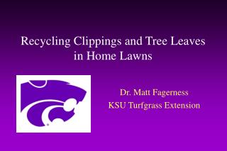 Recycling Clippings and Tree Leaves in Home Lawns