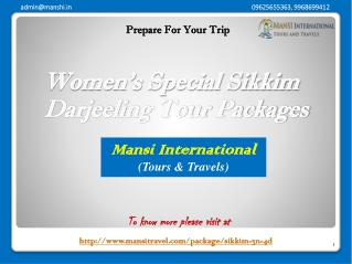 Women's Special Sikkim Darjeeling Tour Packages