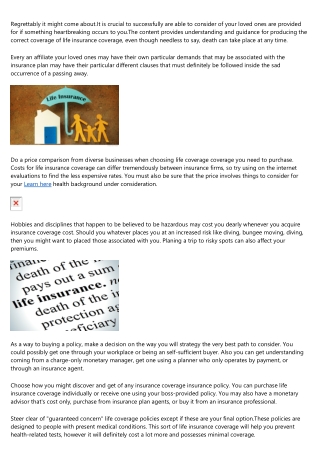 Outstanding Techniques For Deciding On A Life Insurance Coverage Policy To Fulfill Your Individual Demands