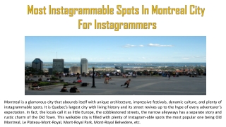 Most Instagrammable Spots In Montreal City For Instagrammers
