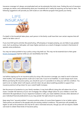 Get The Most From Your Way Of Life Insurance plan With This Guidance