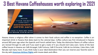 3 Best Havana Coffeehouses worth exploring in 2021
