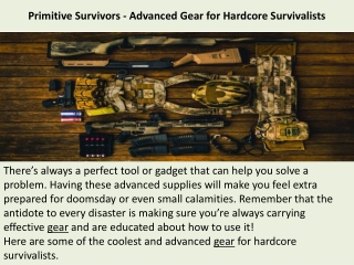 Primitive Survivors - Advanced Gear for Hardcore Survivalists