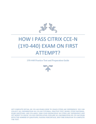 How I Pass Citrix CCE-N (1Y0-440) Exam on First Attempt?