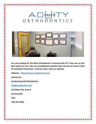 Dentist North Charleston SC - |-( Acuityortho.com )