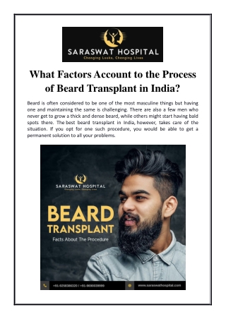 What Factors Account to the Process of Beard Transplant in India?