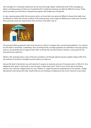 Crucial Life Coverage Ideas, Advice And Ideas