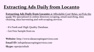 Extracting Ads Daily from Locanto