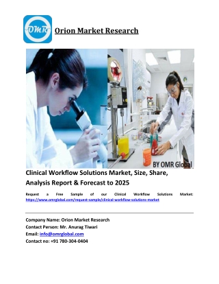 Clinical Workflow Solutions Market Growth, Size, Share, Industry Report and Forecast 2019-2025