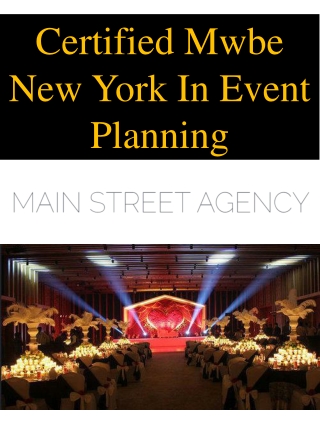 Certified Mwbe New York In Event Planning