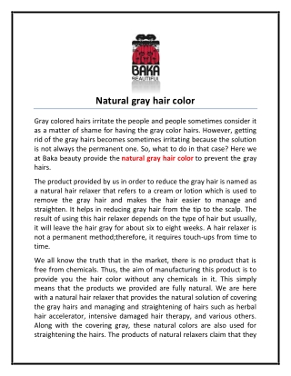 Natural gray hair color