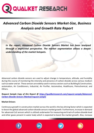 Advanced Carbon Dioxide Sensors Market Competitive Strategies | Global Forecast Report by 2027