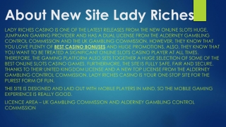 Lady Riches - Brand New Slots Site to Play - Win Up to 500 Free Spins