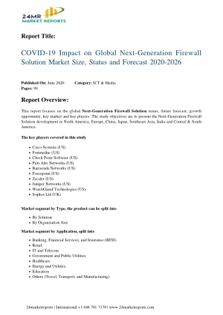 Next-Generation Firewall Solution Market Size, Status and Forecast 2020-2026