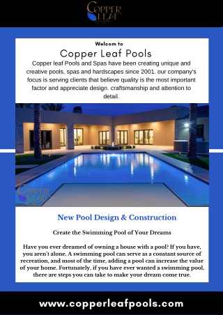 New Pool Design And Construction