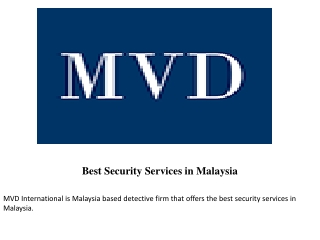 Best Security Services in Malaysia