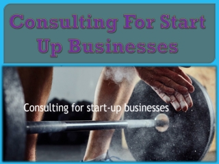 Consulting For Start Up Businesses