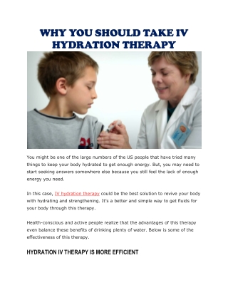 IV hydration therapy