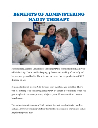 NAD IV therapy Los Angeles