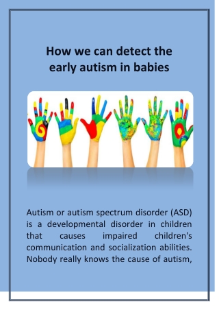 How we can detect the early autism in babies