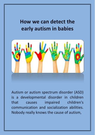 How we can detect the early autism in babies